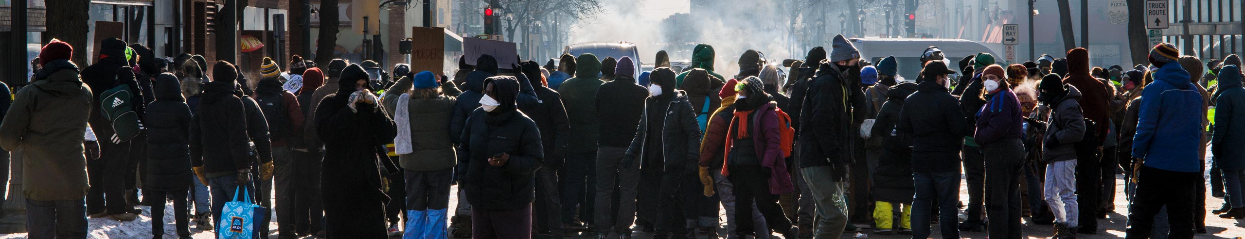 Nicollet Street Scene full of tear gas after the Alex Pretti Shooting